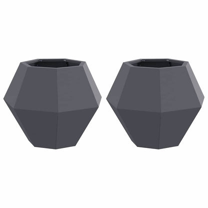 Plantenbak 2 pcs Antraciet 50 x 50 x 40 cm Staal