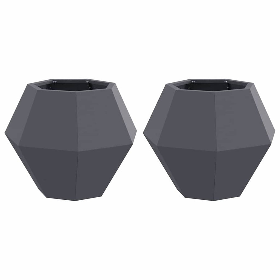 Plantenbak 2 pcs Antraciet 50 x 50 x 40 cm Staal