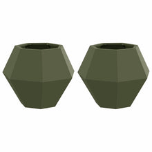 Plantenbak 2 pcs Olijf Groen 50 x 50 x 40 cm Staal