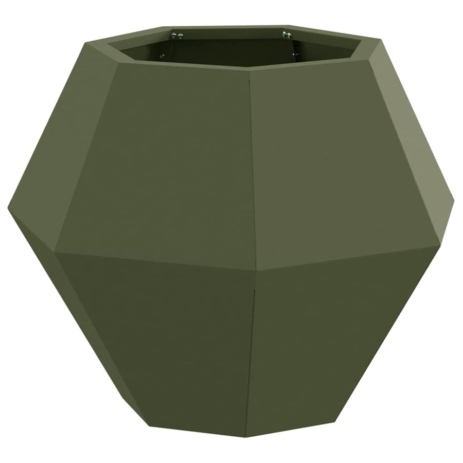 Plantenbak 2 pcs Olijf Groen 50 x 50 x 40 cm Staal