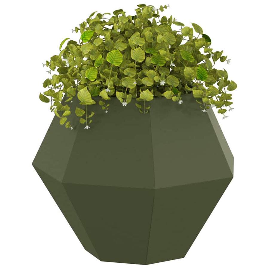 Plantenbak 2 pcs Olijf Groen 50 x 50 x 40 cm Staal