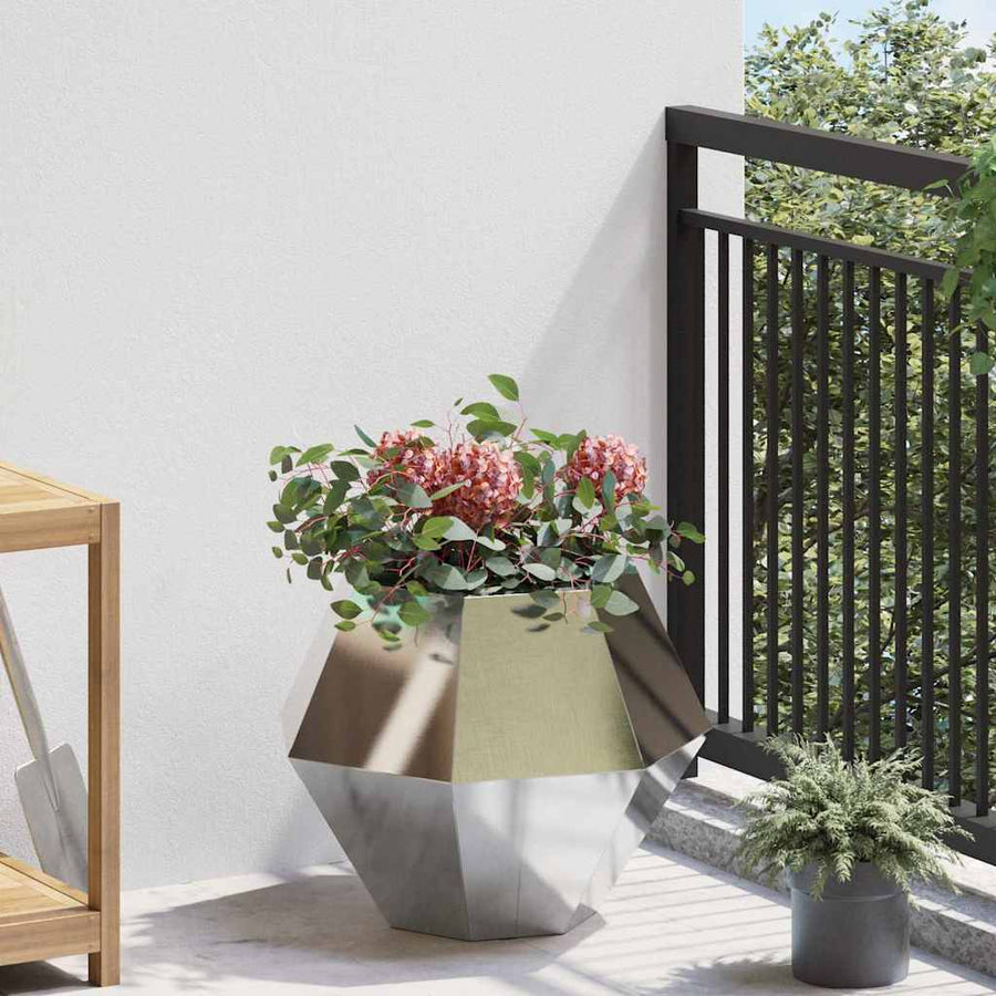 Plantenbak 2 pcs Zilver 50 x 50 x 40 cm Roestvrij staal
