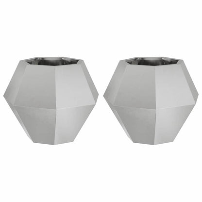 Plantenbak 2 pcs Zilver 50 x 50 x 40 cm Roestvrij staal