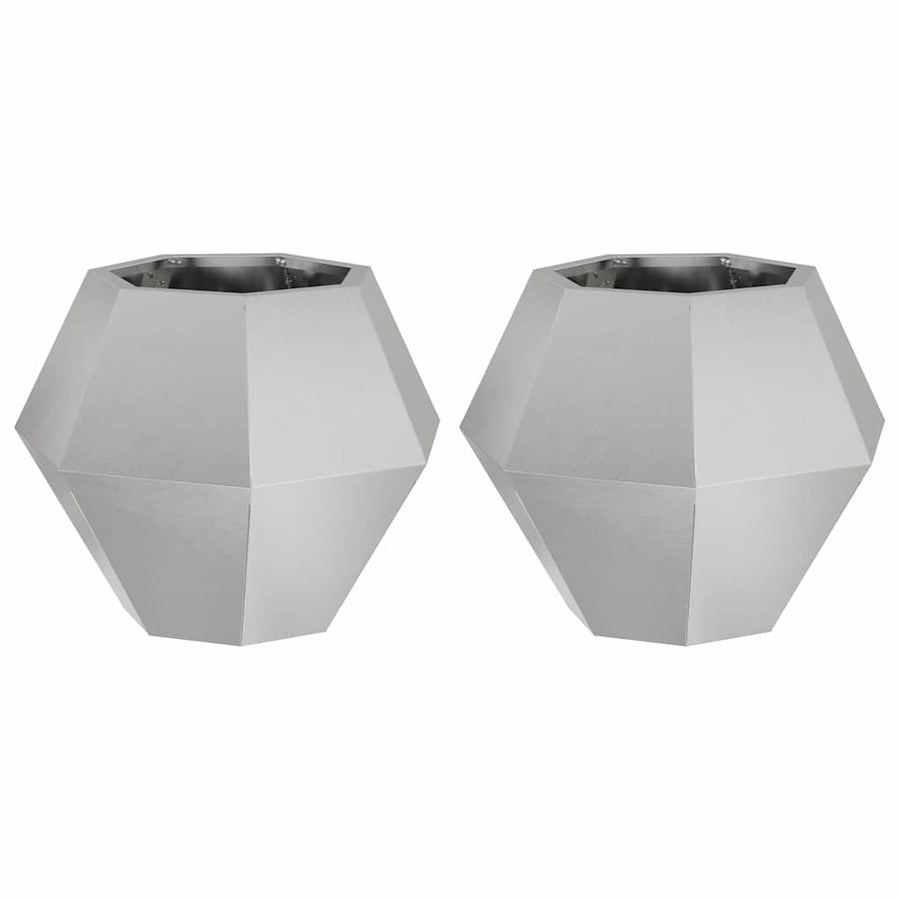 Plantenbak 2 pcs Zilver 50 x 50 x 40 cm Roestvrij staal