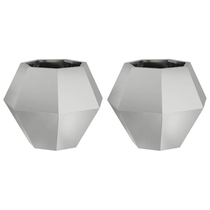 Plantenbak 2 pcs Zilver 50 x 50 x 40 cm Gegalvaniseerd staal