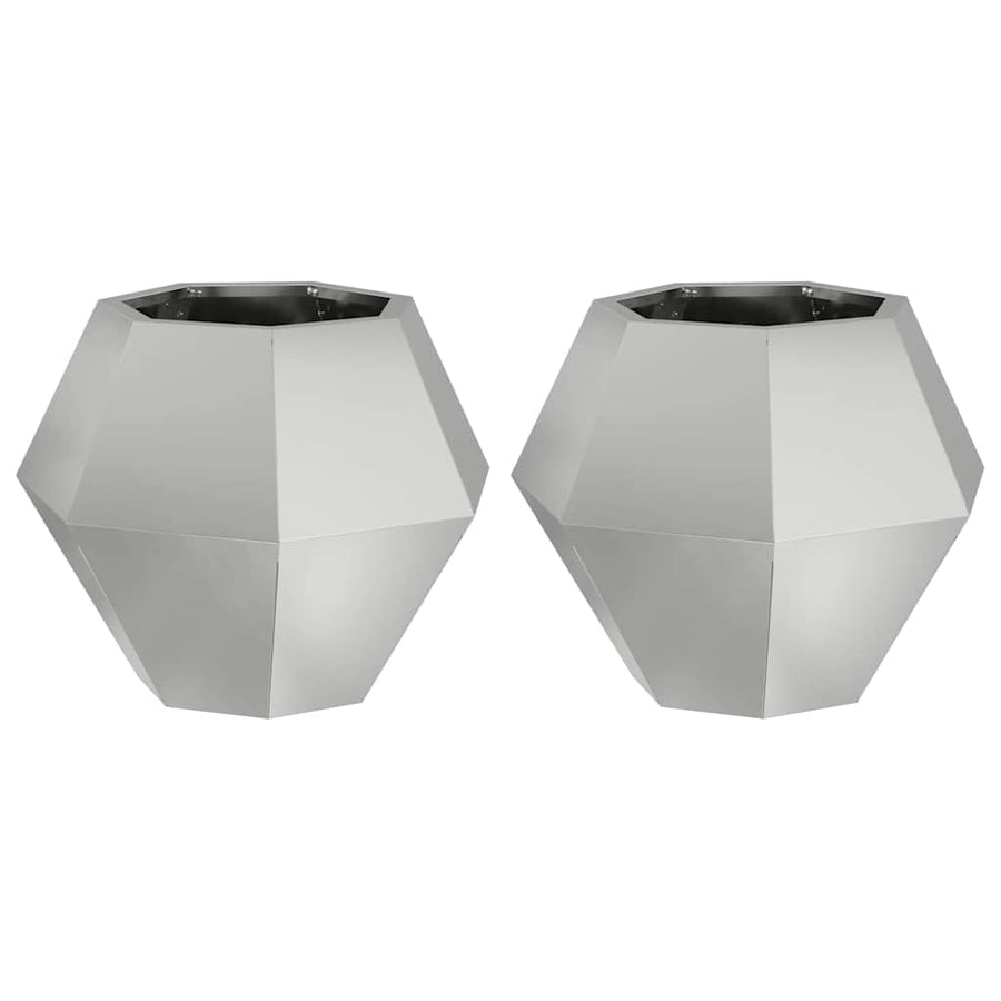 Plantenbak 2 pcs Zilver 50 x 50 x 40 cm Gegalvaniseerd staal