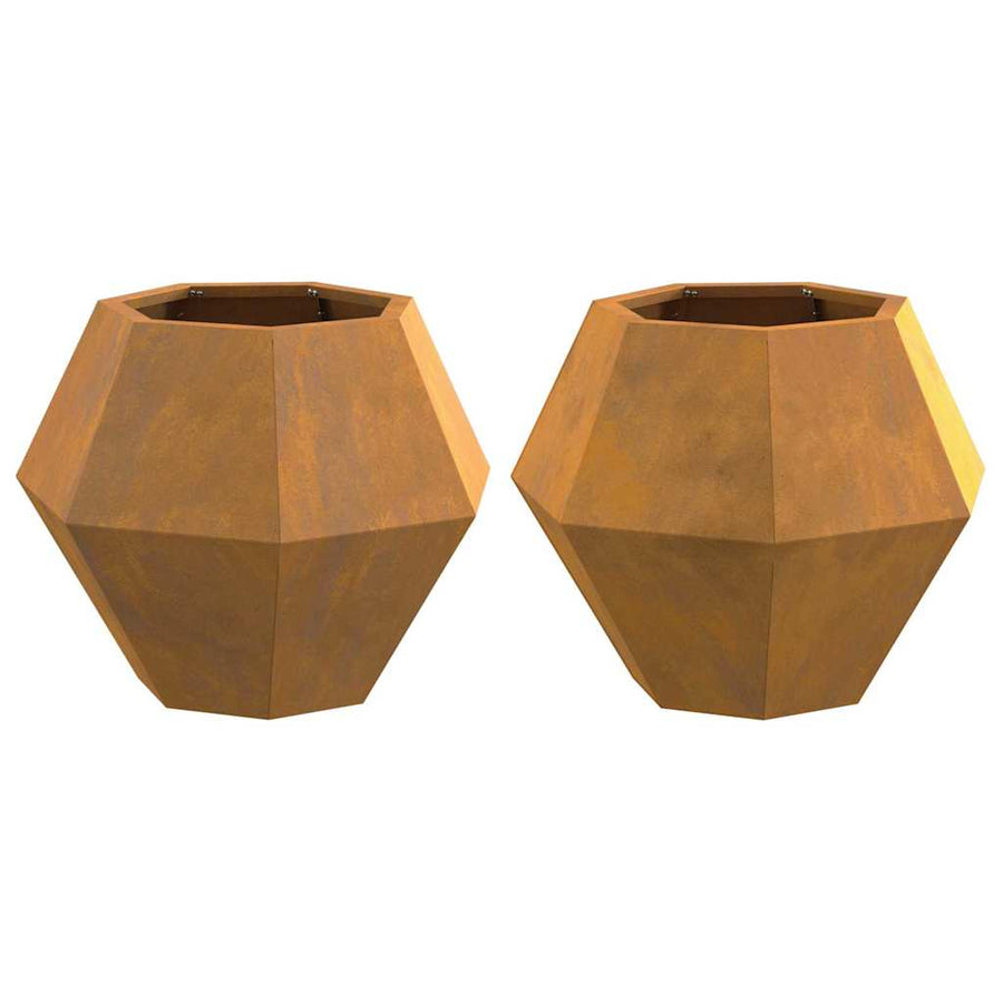 Plantenbak 2 pcs Roestig 50 x 50 x 40 cm Cortenstaal