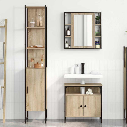 Badkamermeubelset 3 pcs Sonoma eiken 33 x 33 x 185.5 cm