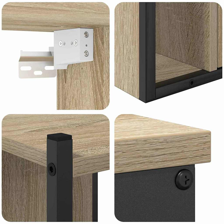 Badkamermeubelset 4 pcs Sonoma eiken 33 x 33 x 185.5 cm