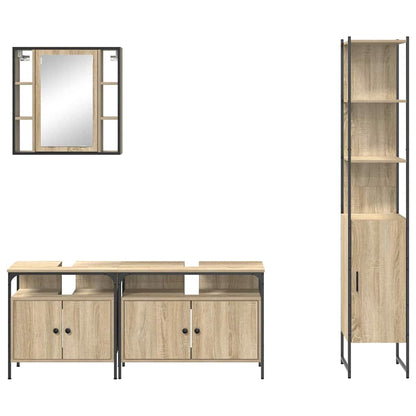 Badkamermeubelset 4 pcs Sonoma eiken 33 x 33 x 185.5 cm