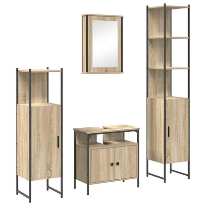 Badkamermeubelset 4 pcs Sonoma eiken 33 x 33 x 185.5 cm