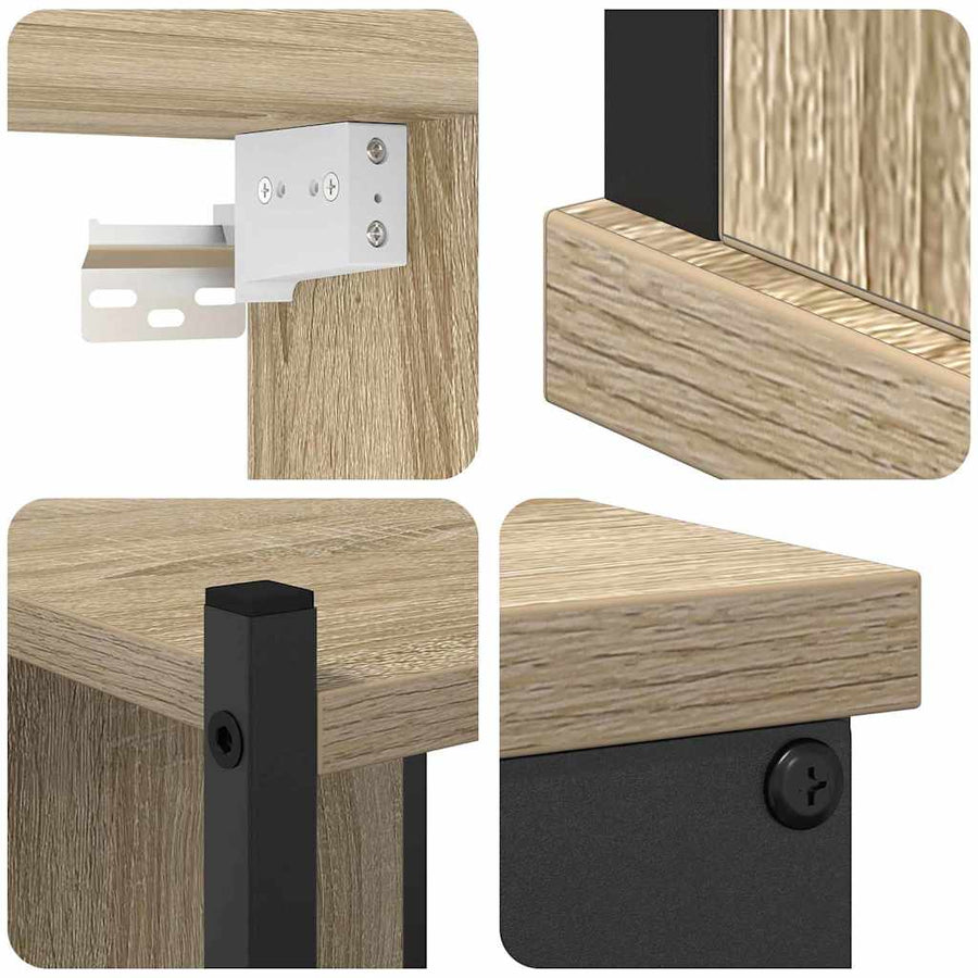 Badkamermeubelset 4 pcs Sonoma eiken 33 x 33 x 185.5 cm