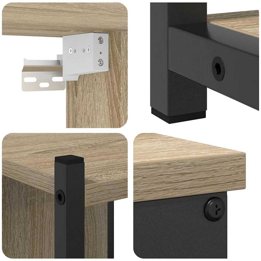 Badkamermeubelset 4 pcs Sonoma eiken 33 x 33 x 188.5 cm