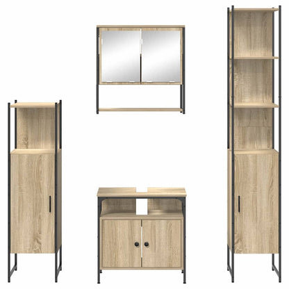 Badkamermeubelset 4 pcs Sonoma eiken 33 x 33 x 188.5 cm
