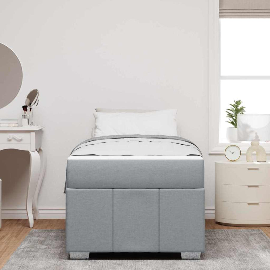 Bedframe Lichtgrijs 90 x 190 cm Stof