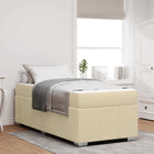 Bedframe met matras 90x200 cm stof crème