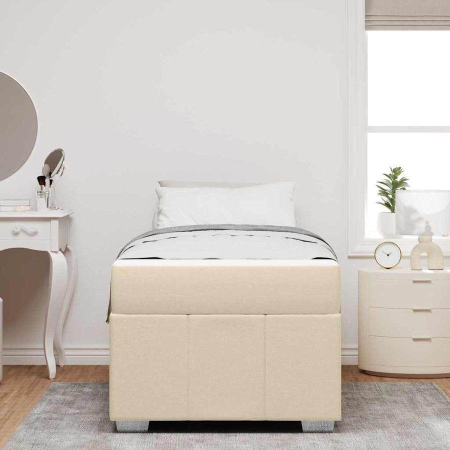 Bedframe Crème 90 x 200 cm Stof