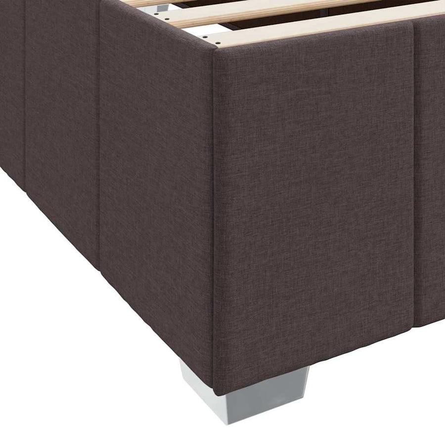 Bedframe met matras Donkerbruin 100 x 200 cm Stof