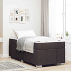Bedframe met matras Donkerbruin 100 x 200 cm Stof