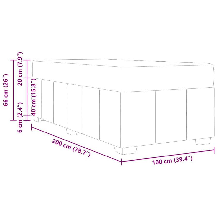 Bedframe Blauw 100 x 200 cm Stof