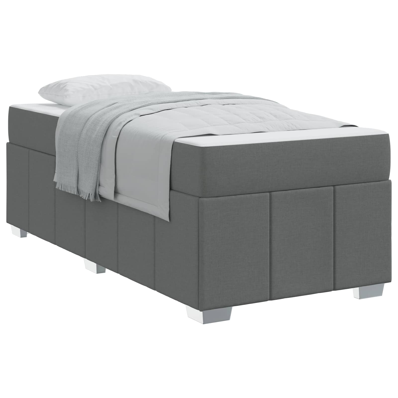 Bedframe met matras Donkergrijs 120 x 190 cm Stof