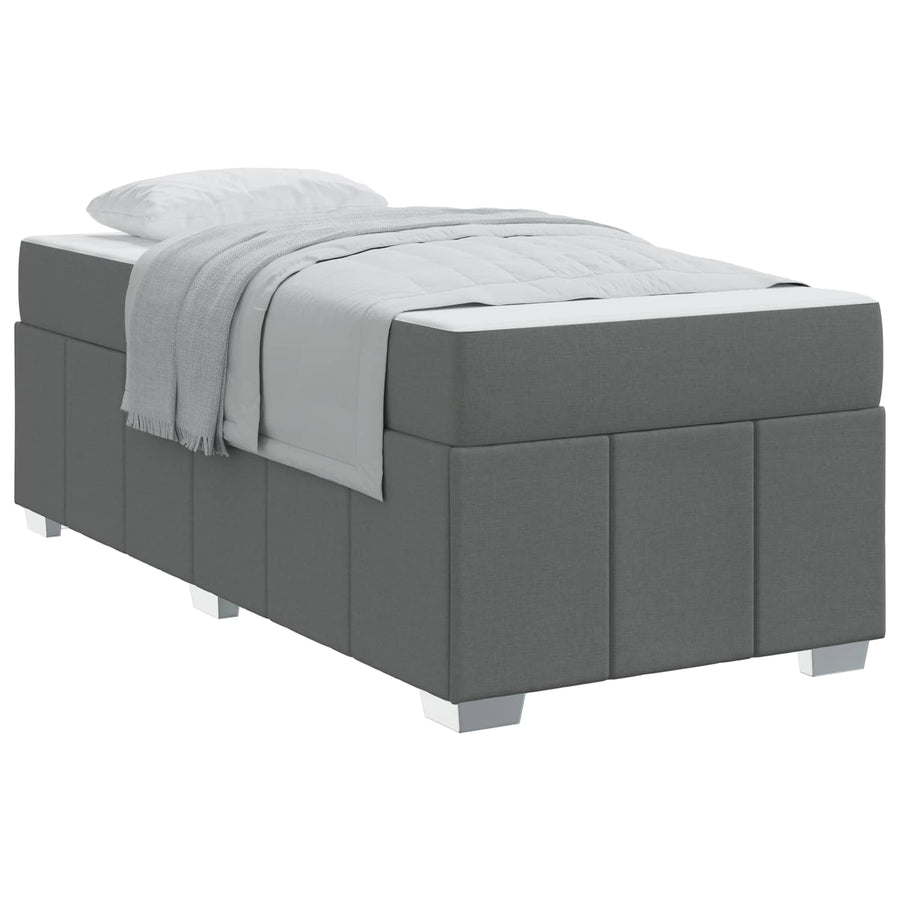 Bedframe met matras Donkergrijs 120 x 190 cm Stof