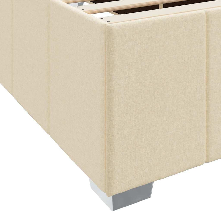 Bedframe met matras Crème 120 x 190 cm Stof