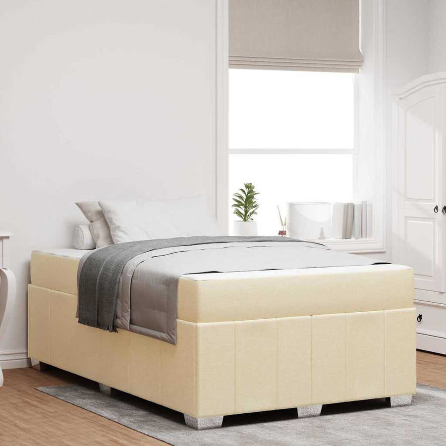 Bedframe met matras Crème 120 x 190 cm Stof