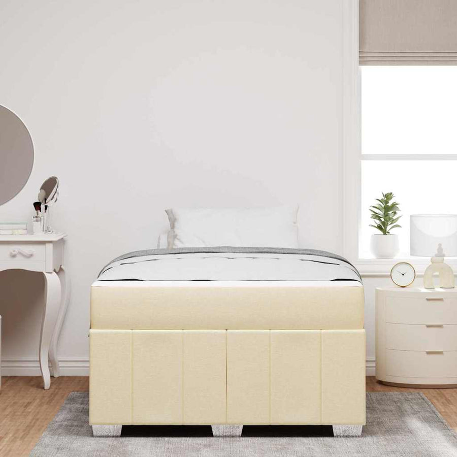 Bedframe met matras Crème 120 x 190 cm Stof