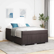 Bedframe met matras 140x200 cm stof donkerbruin