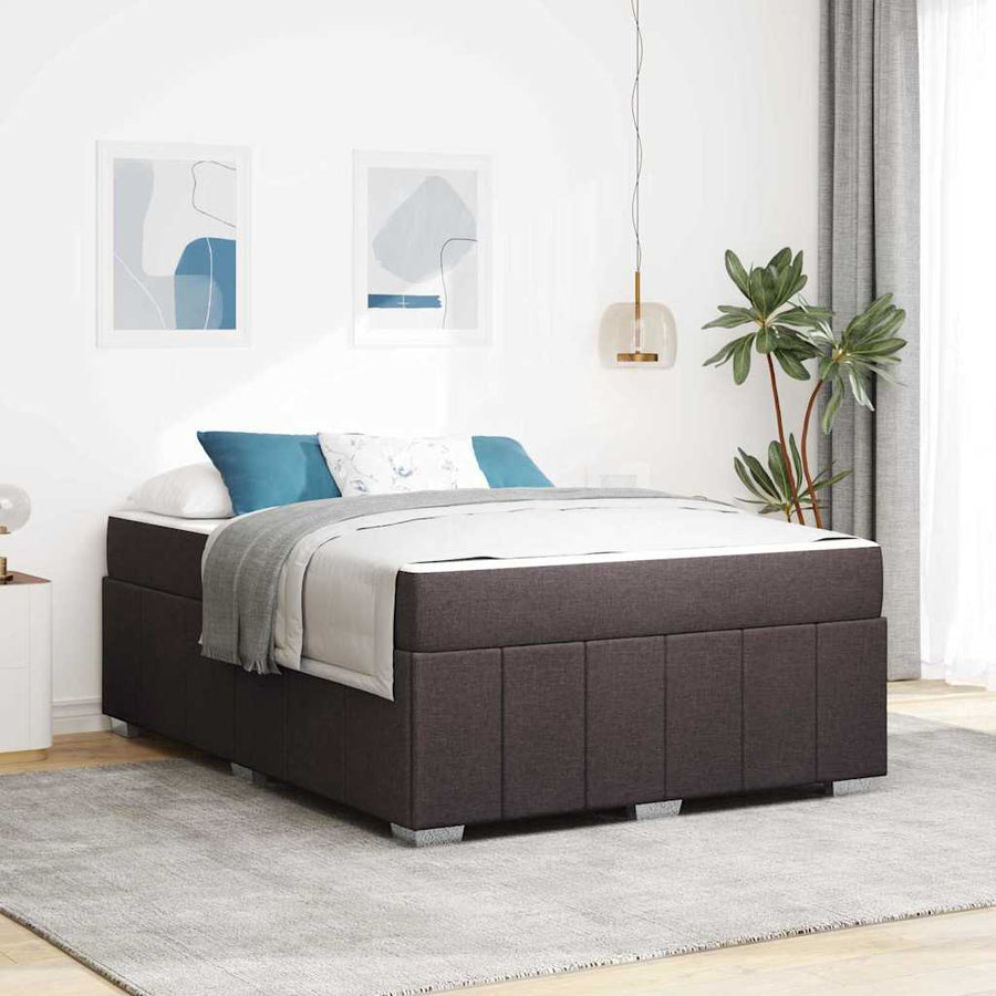 Bedframe met matras Donkerbruin 140 x 200 cm Stof