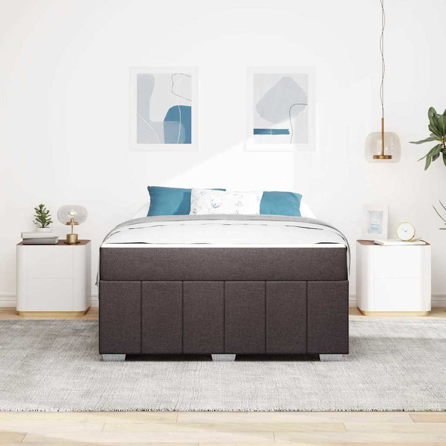 Bedframe met matras Donkerbruin 140 x 200 cm Stof