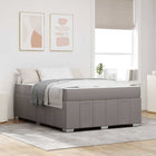 Bed Frame with Mattress Taupe 140 x 200 cm Fabric