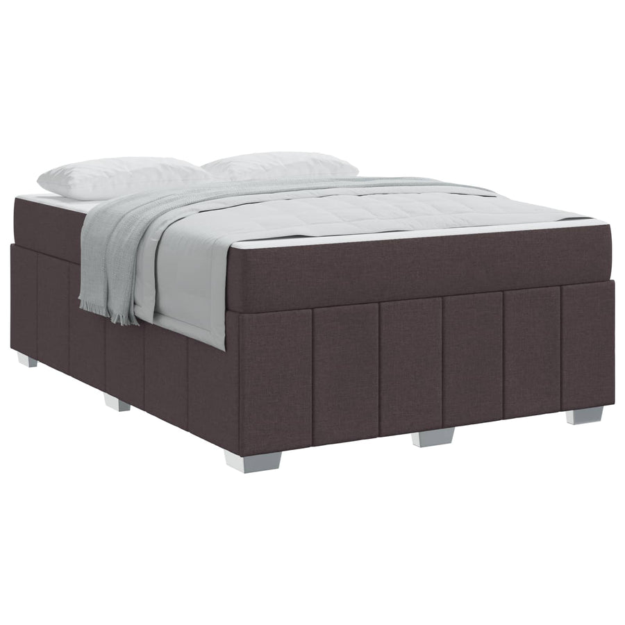 Bedframe met matras Donkerbruin 160 x 200 cm Stof