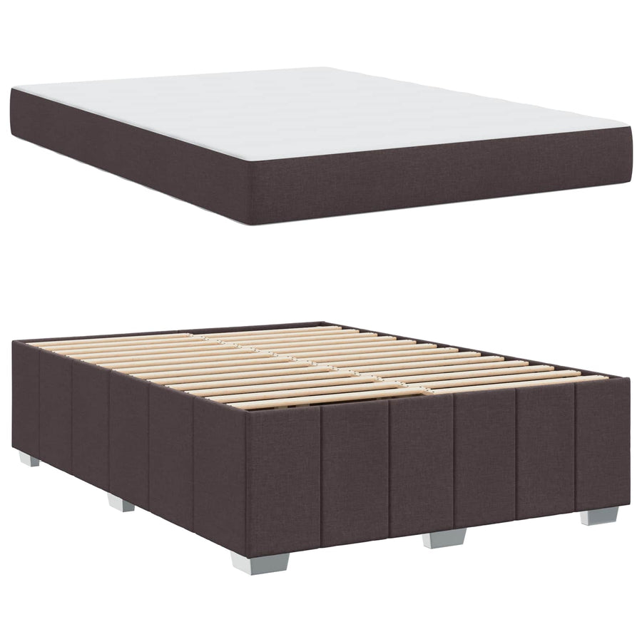 Bedframe met matras Donkerbruin 160 x 200 cm Stof