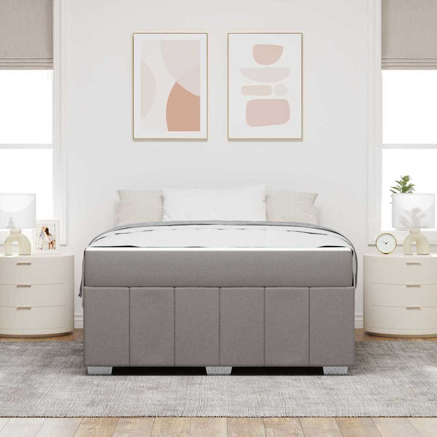Bedframe met matras Taupe 160 x 200 cm Stof