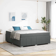 Bedframe 180x200 cm donkergrijs stof met matras