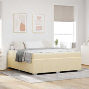 Bedframe met matras 180x200 cm crème stof