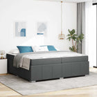 Bed Frame with Mattress Dark Grey 200 x 200 cm Fabric