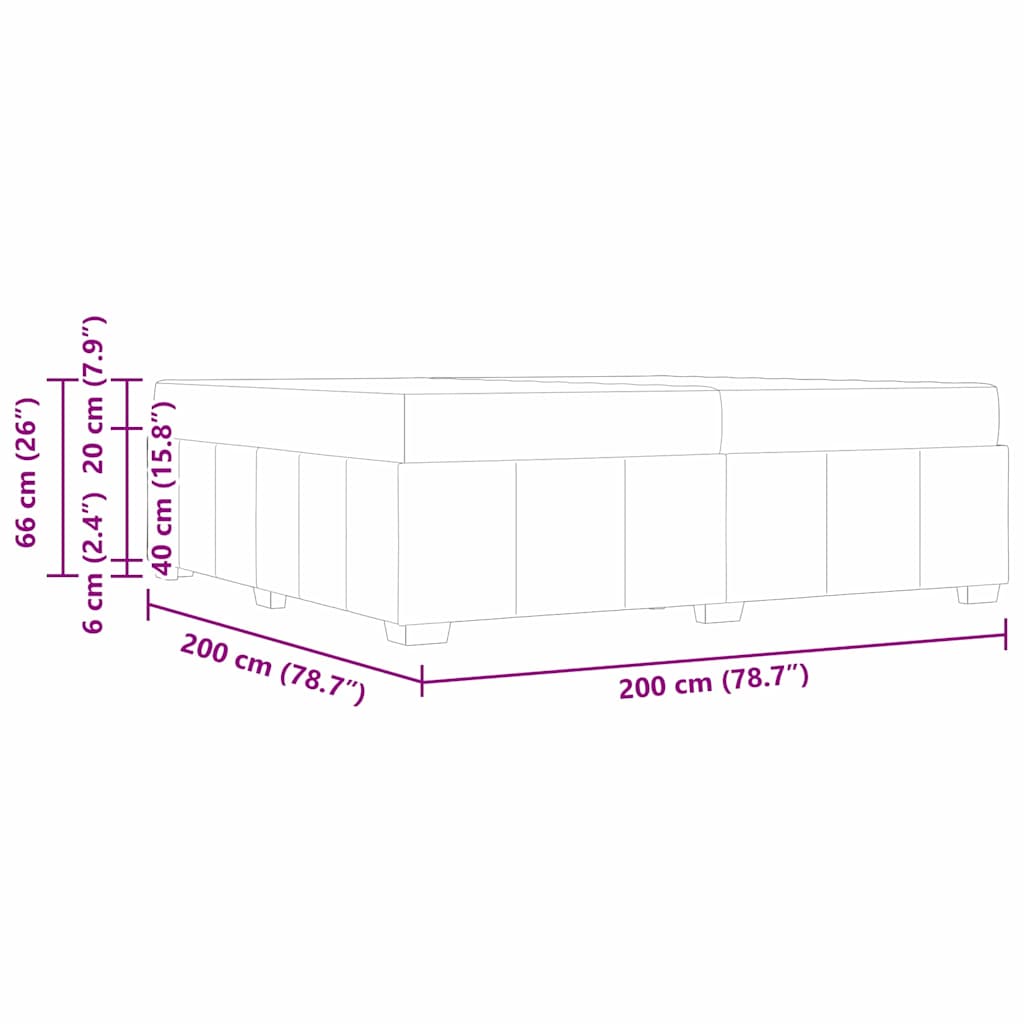 Bedframe Donkergrijs 200 x 200 cm Stof