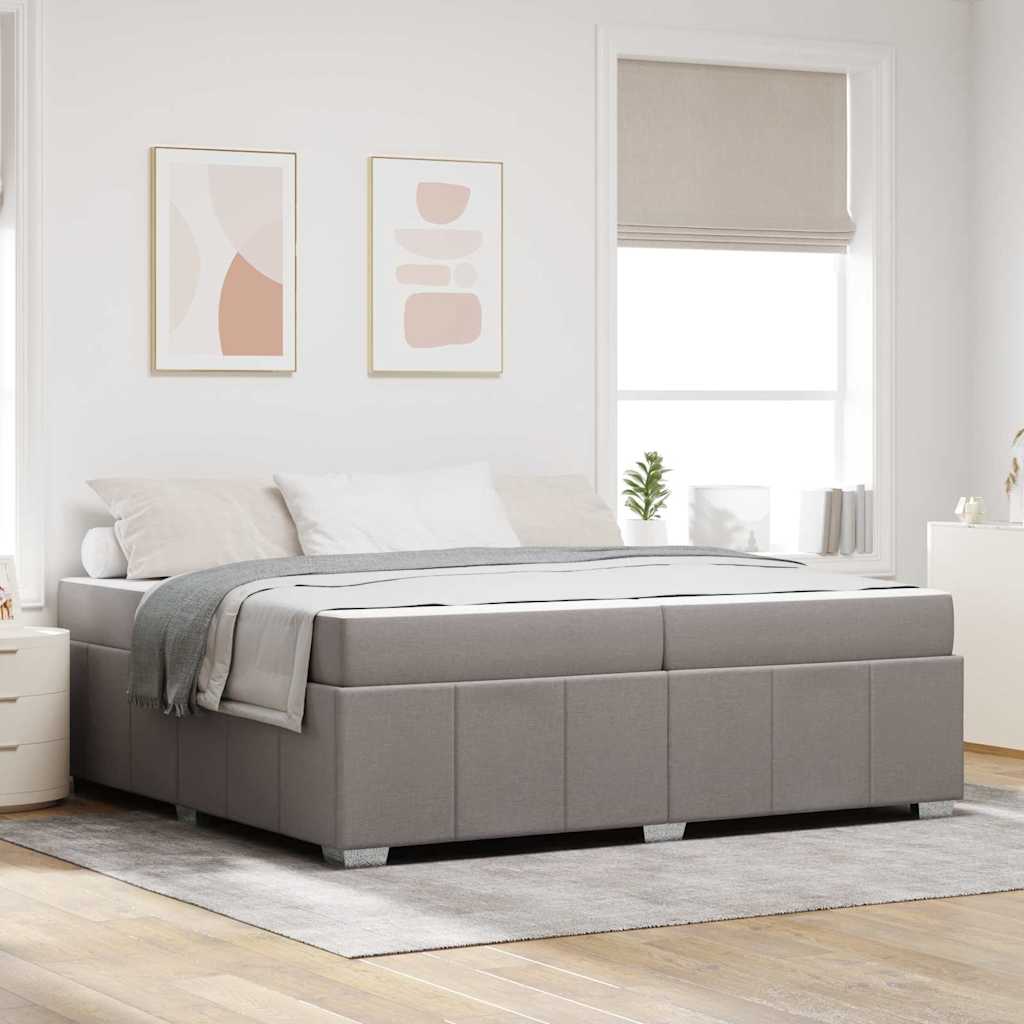 Bedframe met matras Taupe 200 x 200 cm Stof