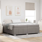 Bedframe met matras 200x200 cm taupe stof