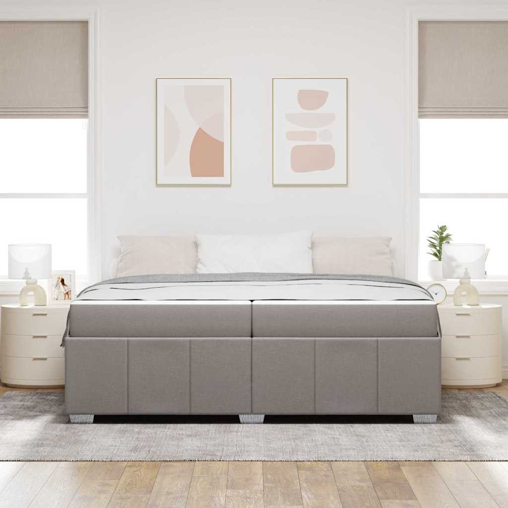 Bedframe met matras Taupe 200 x 200 cm Stof
