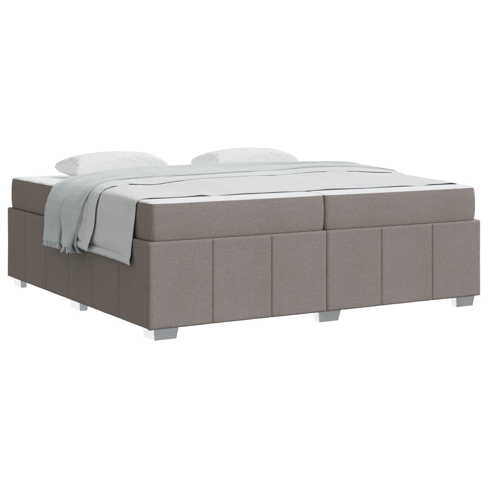 Bedframe met matras Taupe 200 x 200 cm Stof