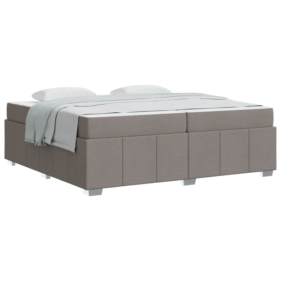 Bedframe met matras Taupe 200 x 200 cm Stof