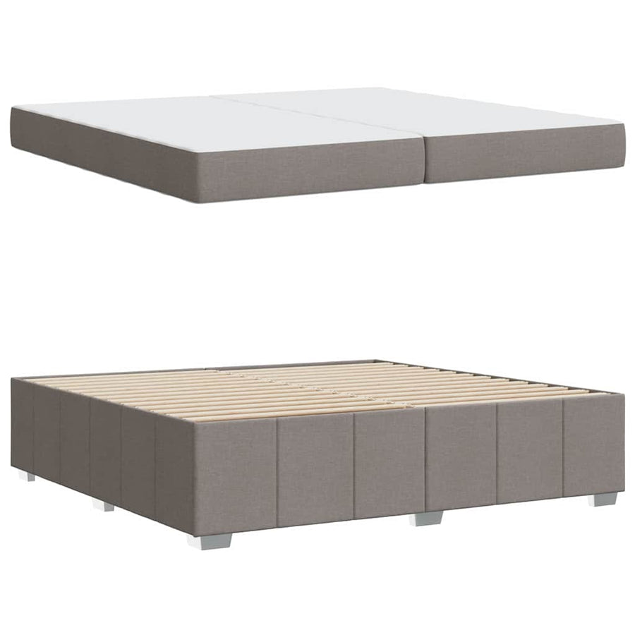 Bedframe met matras Taupe 200 x 200 cm Stof