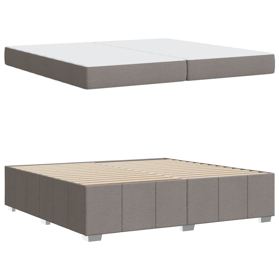 Bedframe met matras Taupe 200 x 200 cm Stof