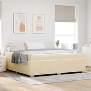 Bedframe 200x200 cm stof crème