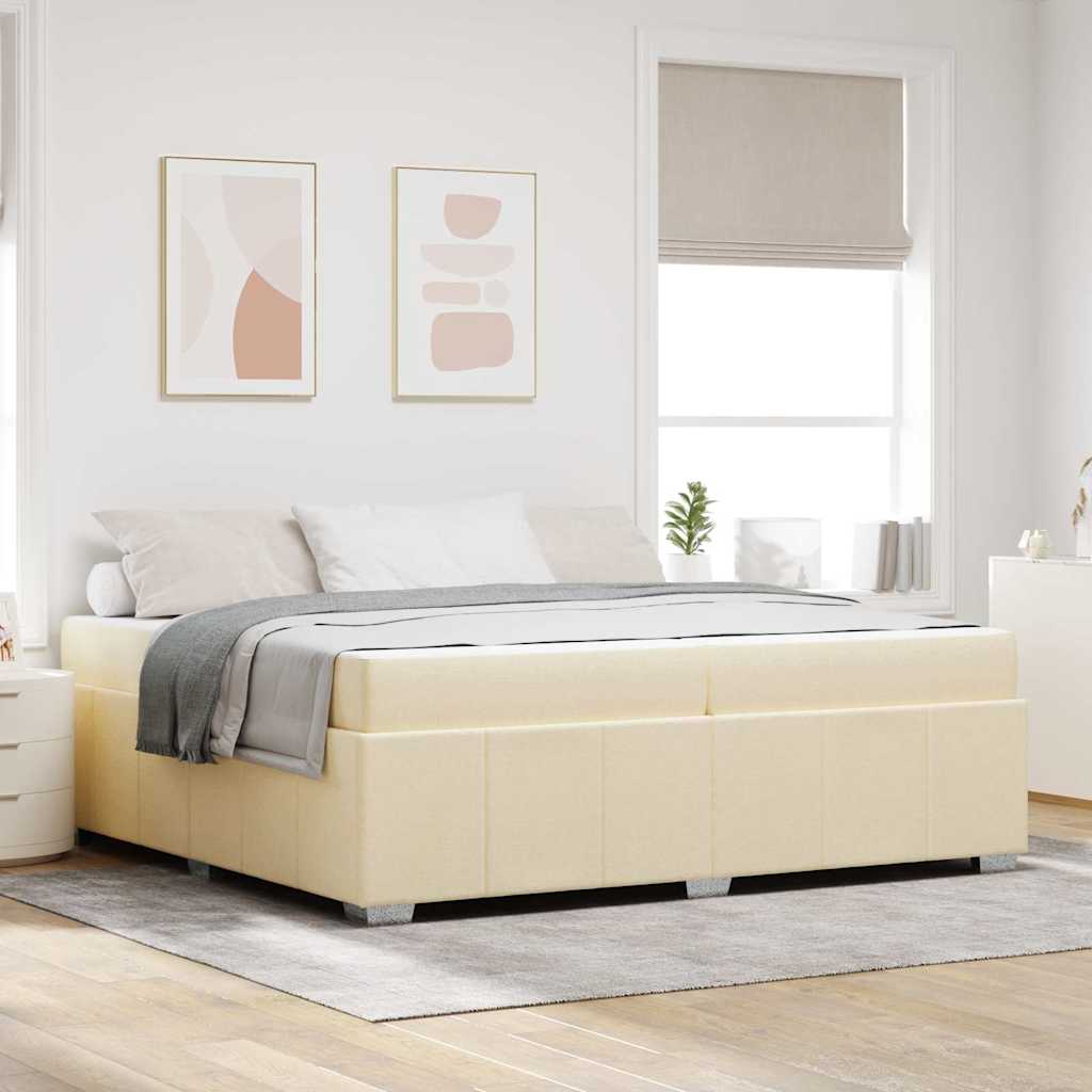 Bedframe Crème 200 x 200 cm Stof