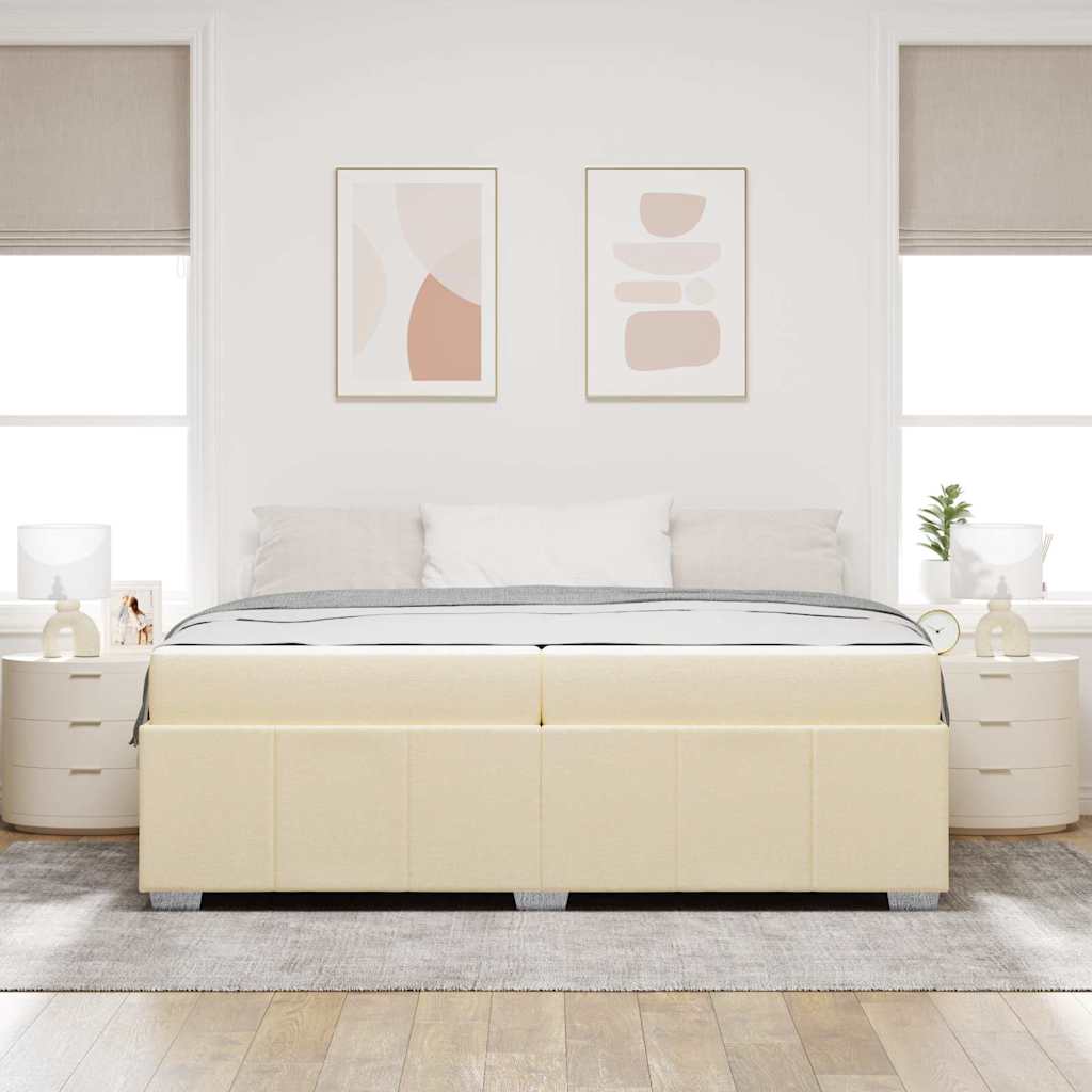 Bedframe Crème 200 x 200 cm Stof